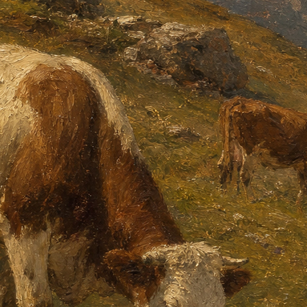 Détail de la matière, huile peinte à la main