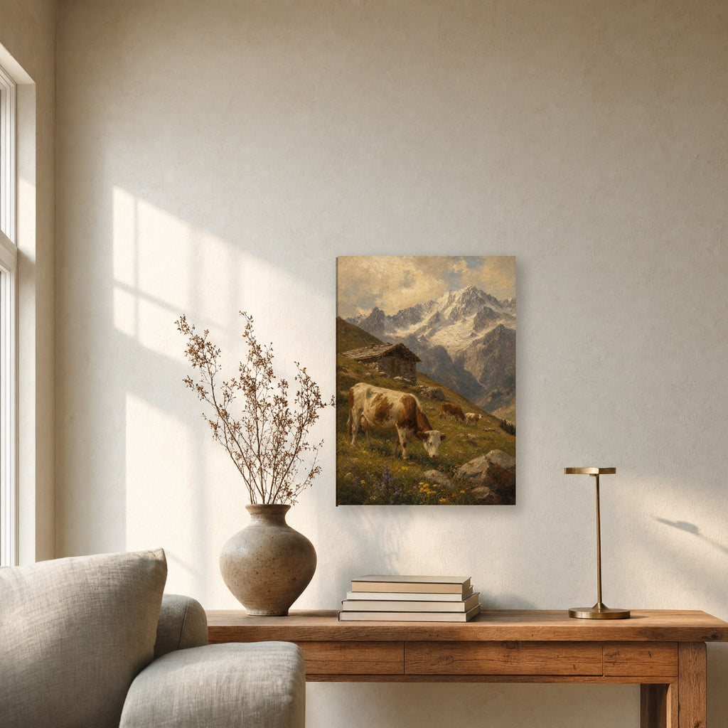 Œuvre accrochée dans un intérieur