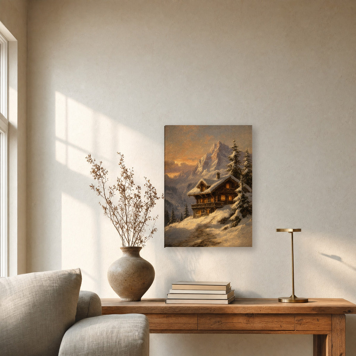 Œuvre accrochée dans un intérieur