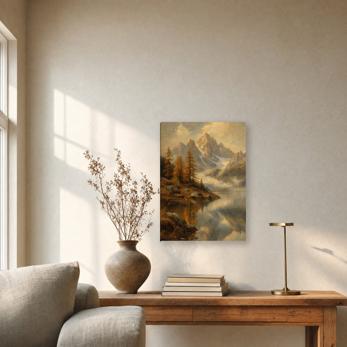 Œuvre accrochée dans un intérieur