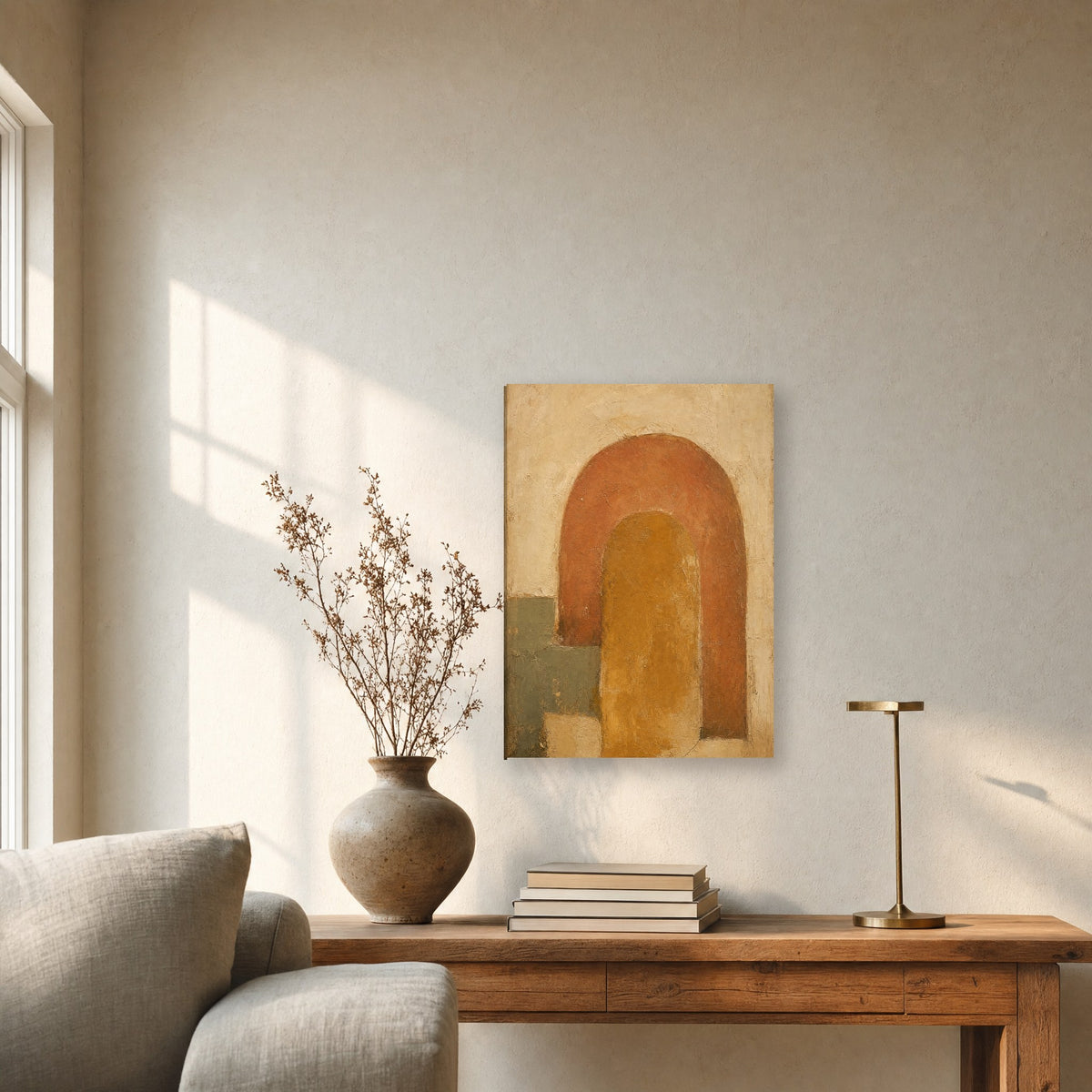 Œuvre accrochée dans un intérieur