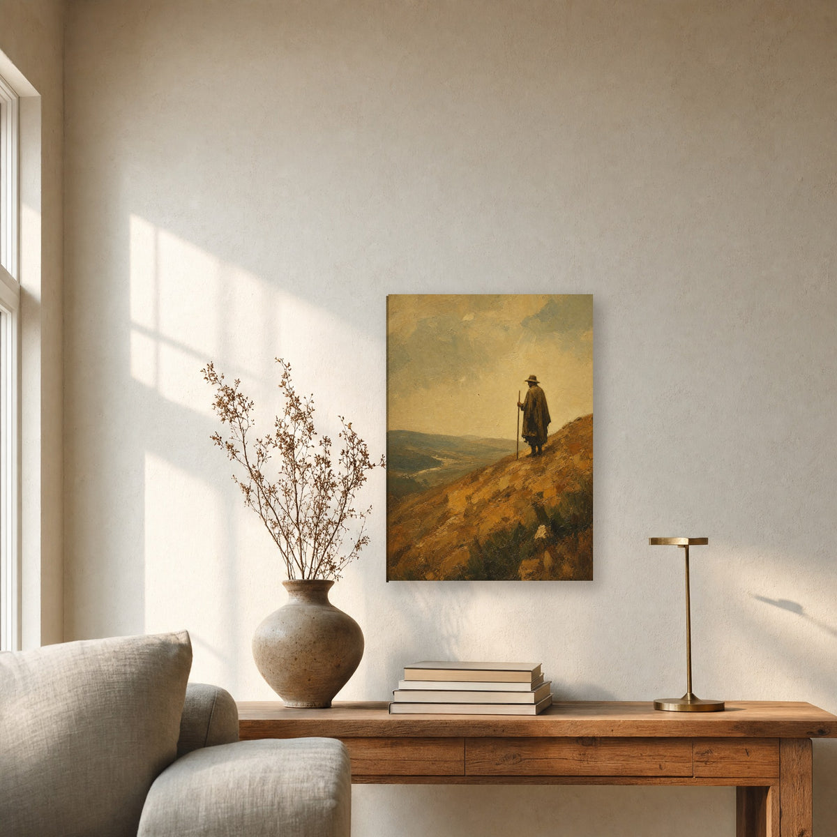 Œuvre accrochée dans un intérieur