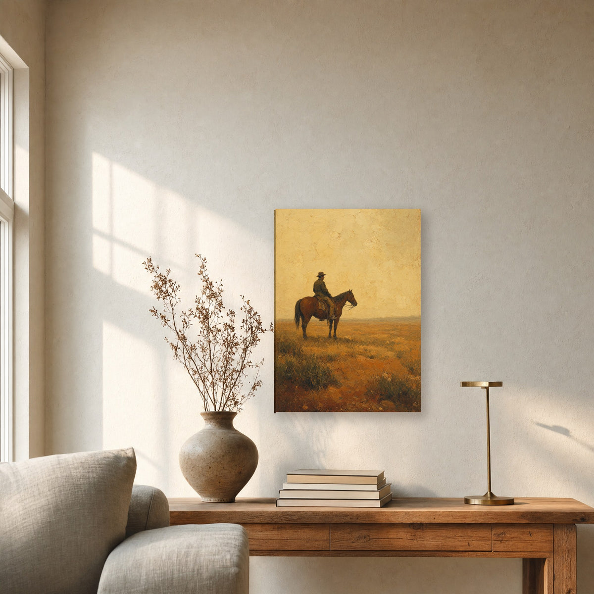 Œuvre accrochée dans un intérieur