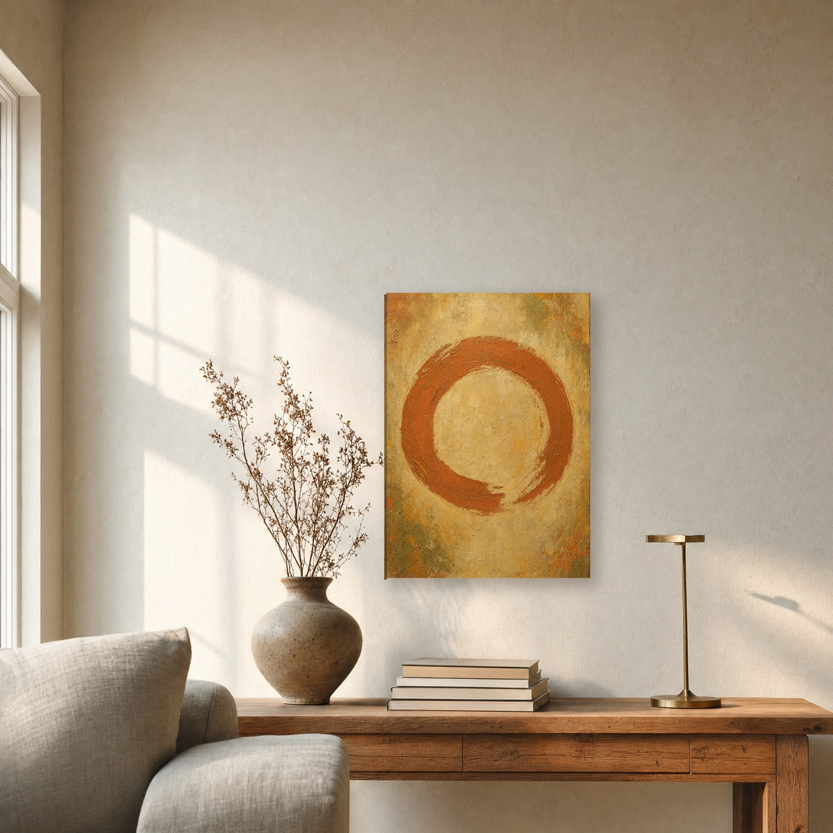 Œuvre accrochée dans un intérieur