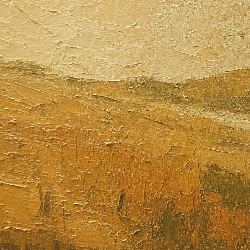 Le promeneur des collines, détail de la matière à l'huile