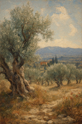 L'oliveraie centenaire, peinture à l'huile Maison Patine