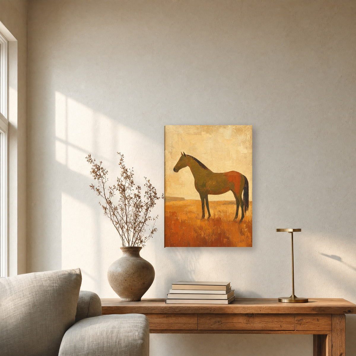 Œuvre accrochée dans un intérieur