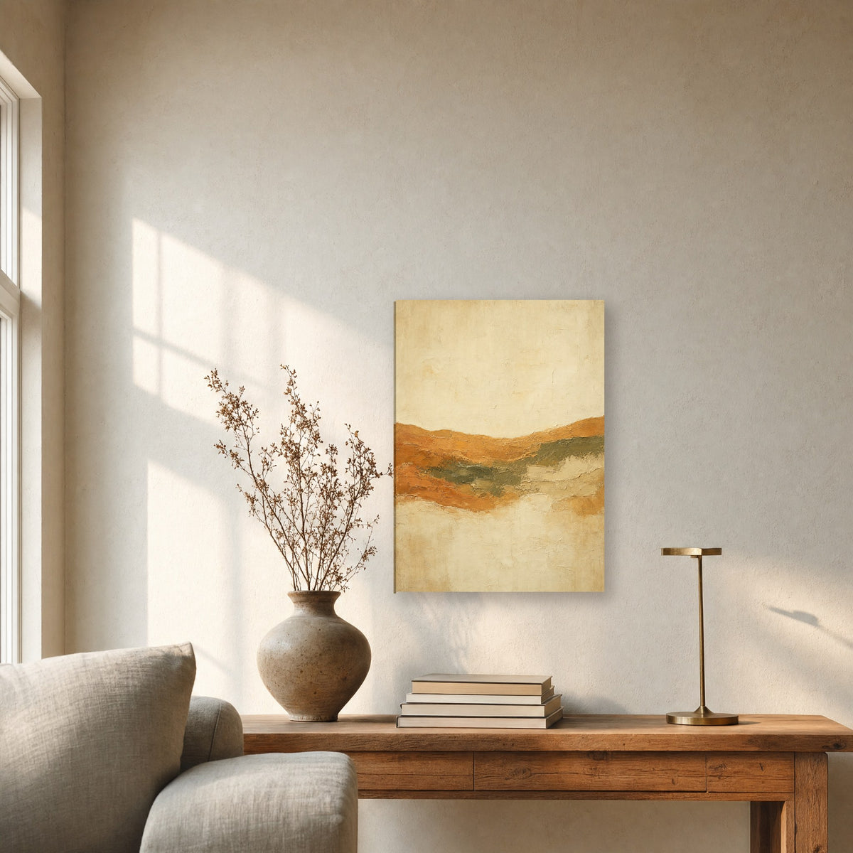 Œuvre accrochée dans un intérieur