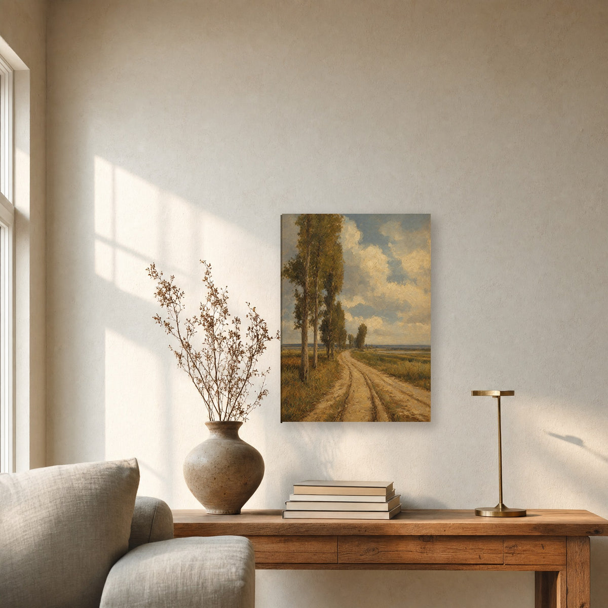 Œuvre accrochée dans un intérieur
