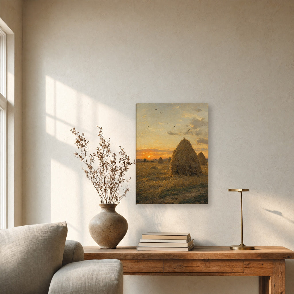 Œuvre accrochée dans un intérieur