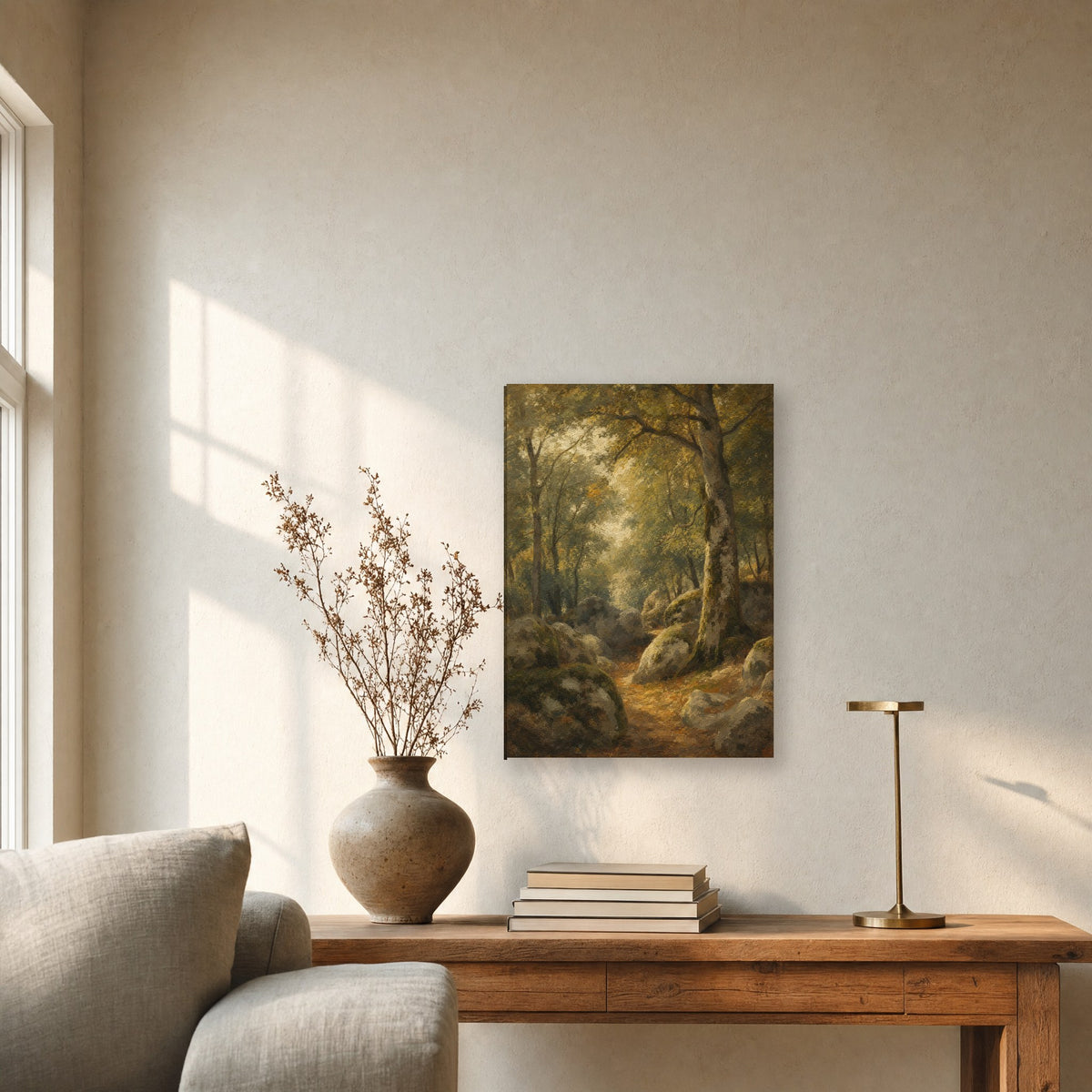 Œuvre accrochée dans un intérieur