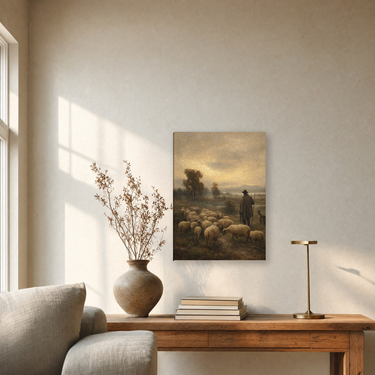Œuvre accrochée dans un intérieur
