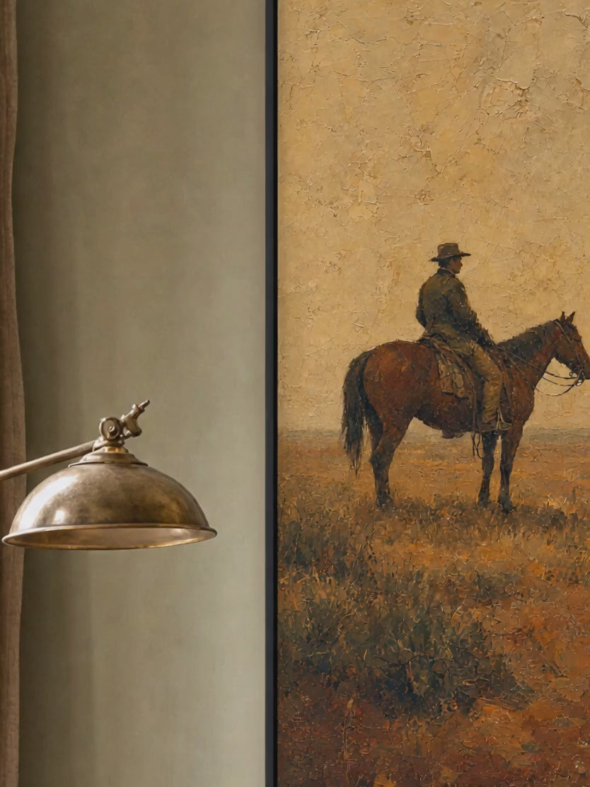 Le cavalier au crépuscule en vidéo, de la texture au salon
