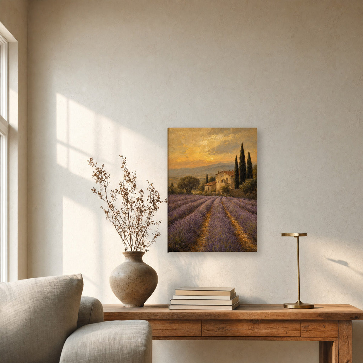 Œuvre accrochée dans un intérieur