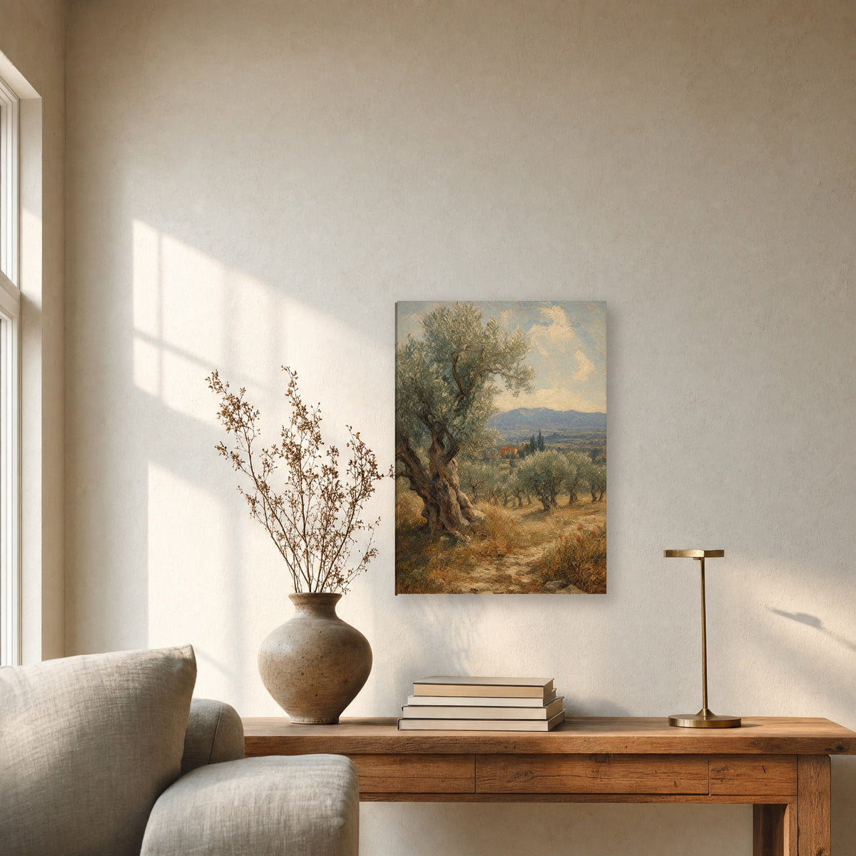 Œuvre accrochée dans un intérieur