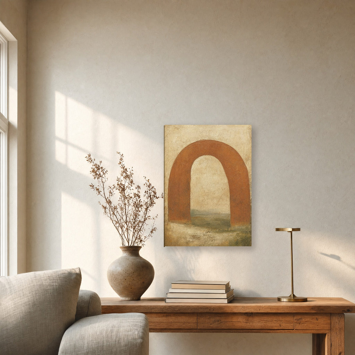 Œuvre accrochée dans un intérieur