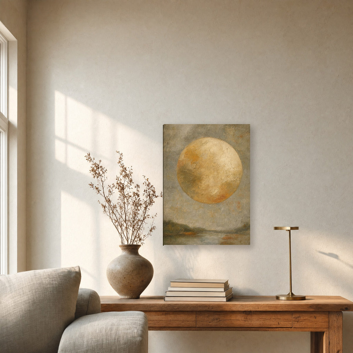 Œuvre accrochée dans un intérieur