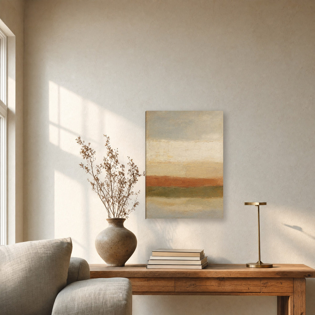 Œuvre accrochée dans un intérieur
