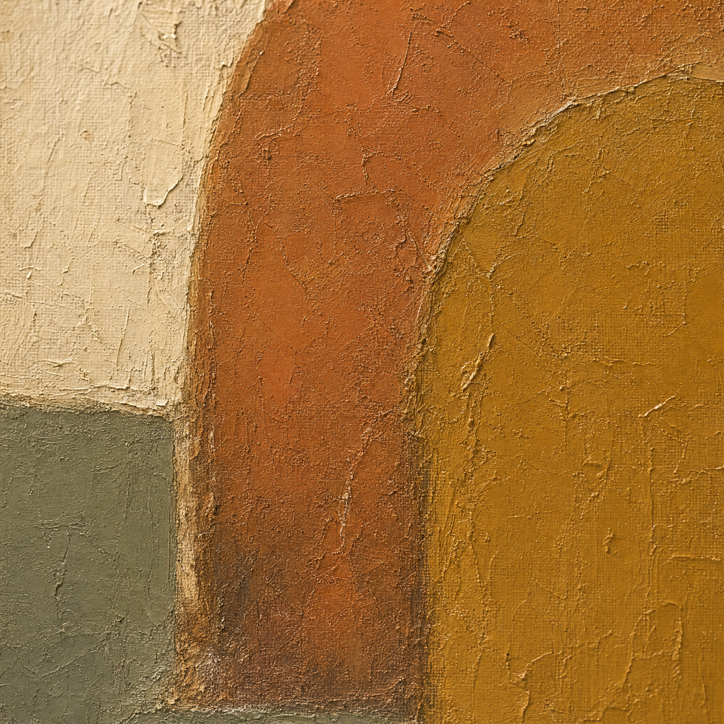 Arche d'ocre, détail de la matière à l'huile
